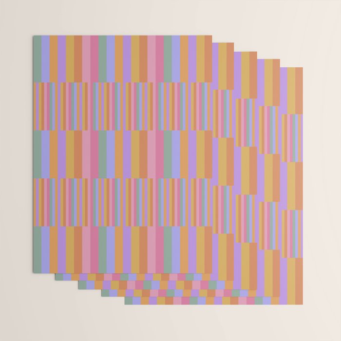 Mixed Stripes Pattern III 60s Rainbow Wrapping Paper Gallery Image 3