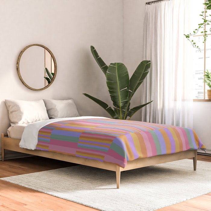Mixed Stripes Pattern III 60s Rainbow Comforter Gallery Image 2