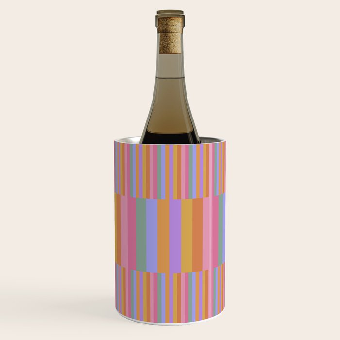 Mixed Stripes Pattern III 60s Rainbow Wine Chiller Gallery Image 1