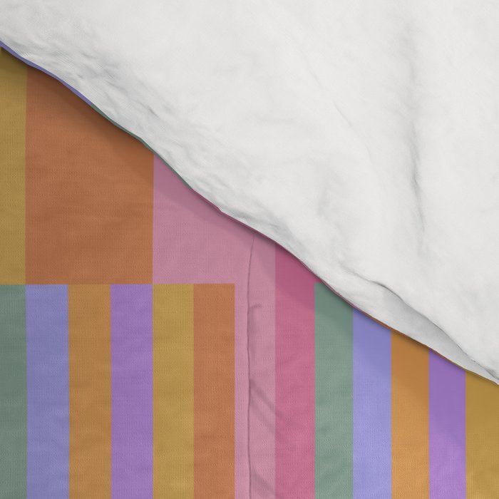 Mixed Stripes Pattern III 60s Rainbow Comforter Gallery Image 4