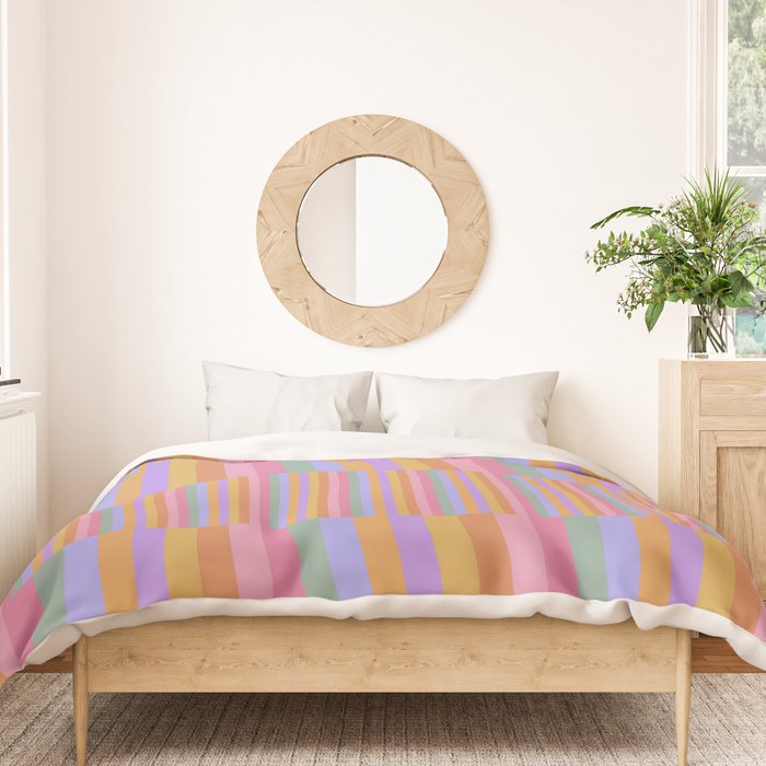 Mixed Stripes Pattern III 60s Rainbow Duvet Cover Gallery Image 3