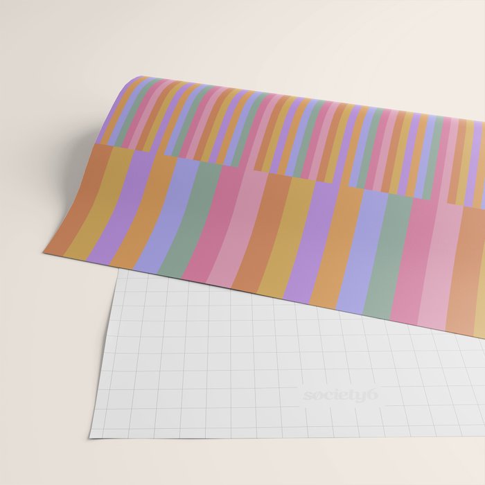 Mixed Stripes Pattern III 60s Rainbow Wrapping Paper Gallery Image 2