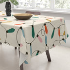 Vintage christmas lights art pattern Tablecloth Gallery Image 3