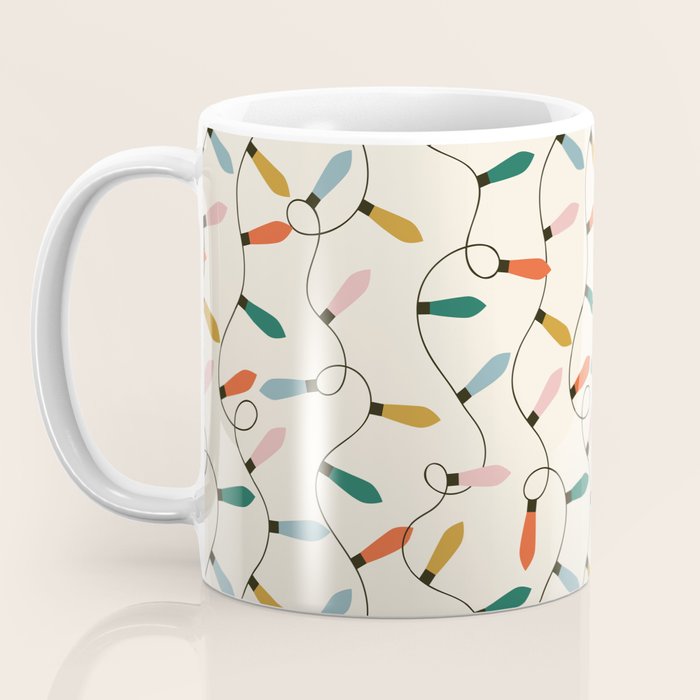 Vintage christmas lights art pattern Coffee Mug Gallery Image 3