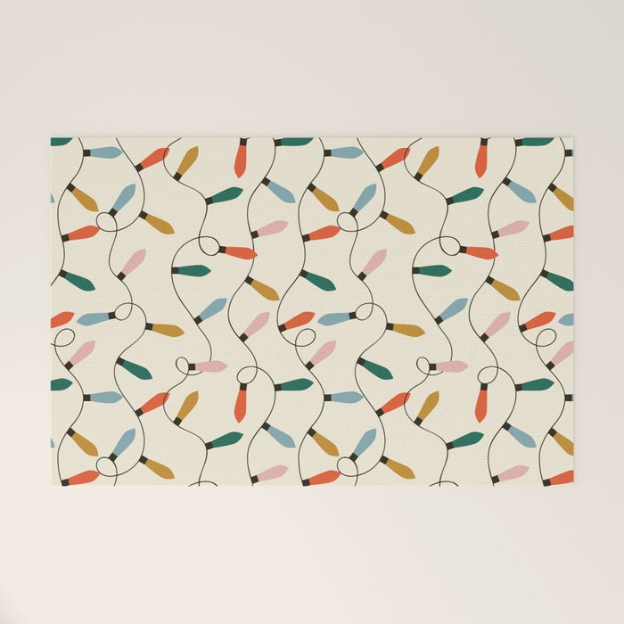 Vintage christmas lights art pattern Welcome Mat Gallery Image 1