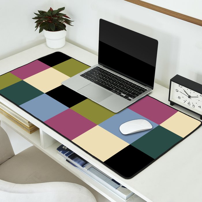 Bold Colorful Checks Pattern - Large I Desk Mat Gallery Image 2