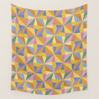 Kaleidoscope Tile Pattern IX Bright Colorful Summer Wall Tapestry Gallery Image 4