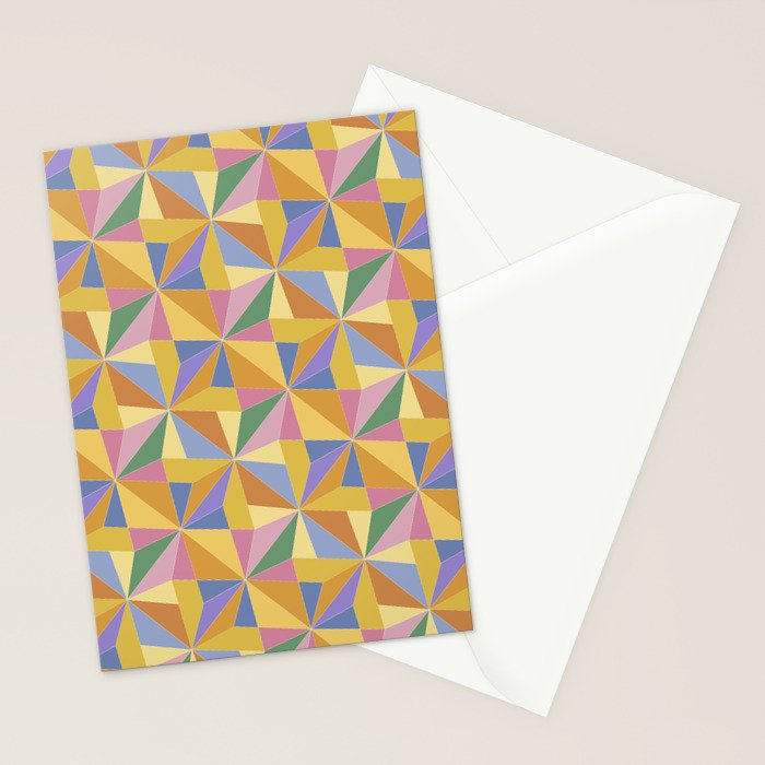 Kaleidoscope Tile Pattern IX Bright Colorful Summer Stationery Card Gallery Image 2