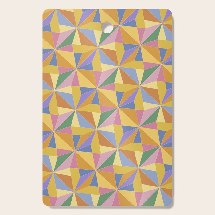 Kaleidoscope Tile Pattern IX Bright Colorful Summer Cutting Board Gallery Image 1