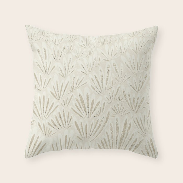 calming essentials meadow neutral white Throw Pillow Gallery Image 6