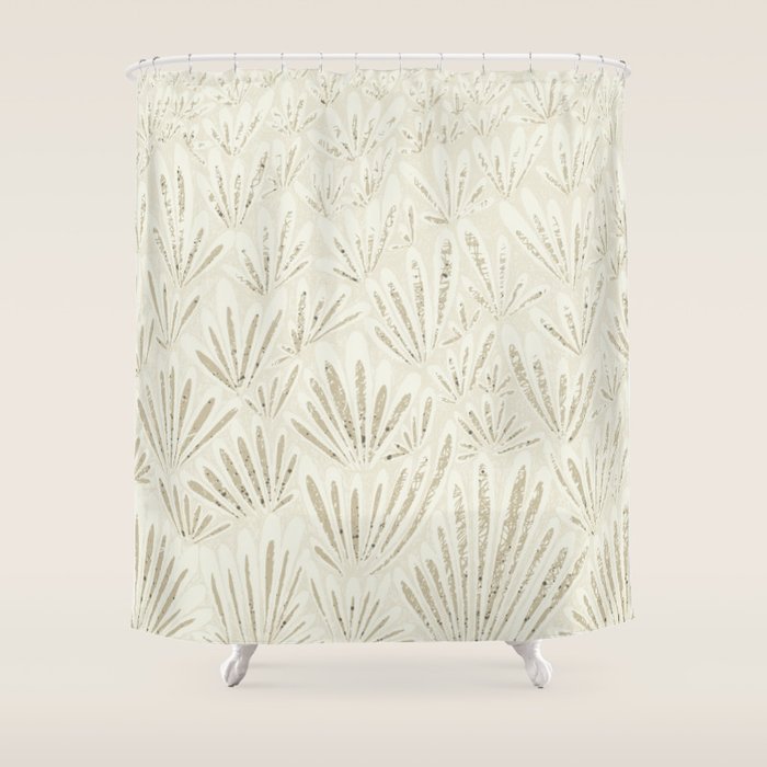 calming essentials meadow neutral white Shower Curtain Gallery Image 1