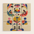 Hummingbirds & Flowers Wood Wall Art Gallery Image 1