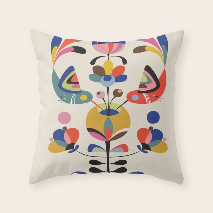 Hummingbirds & Flowers Throw Pillow Gallery Image 6