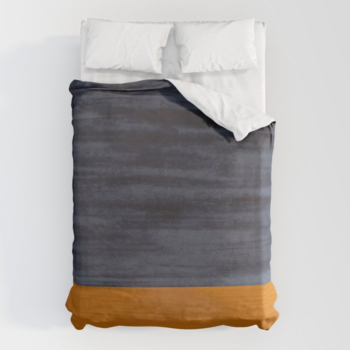 Golden Night Rothko Inspired Mid Century Modern Minimalist Color Field Duvet Cover Gallery Image 1