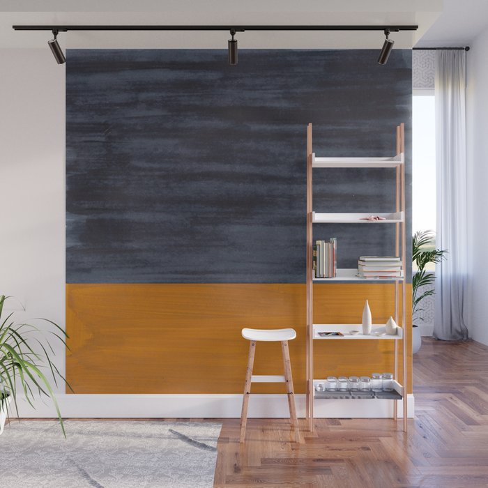 Golden Night Rothko Inspired Mid Century Modern Minimalist Color Field Wall Mural Gallery Image 1