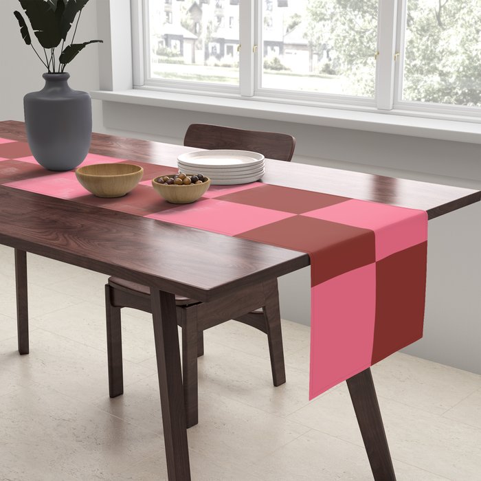 Rust x Retro Pink Mixed Checker Table Runner Gallery Image 2