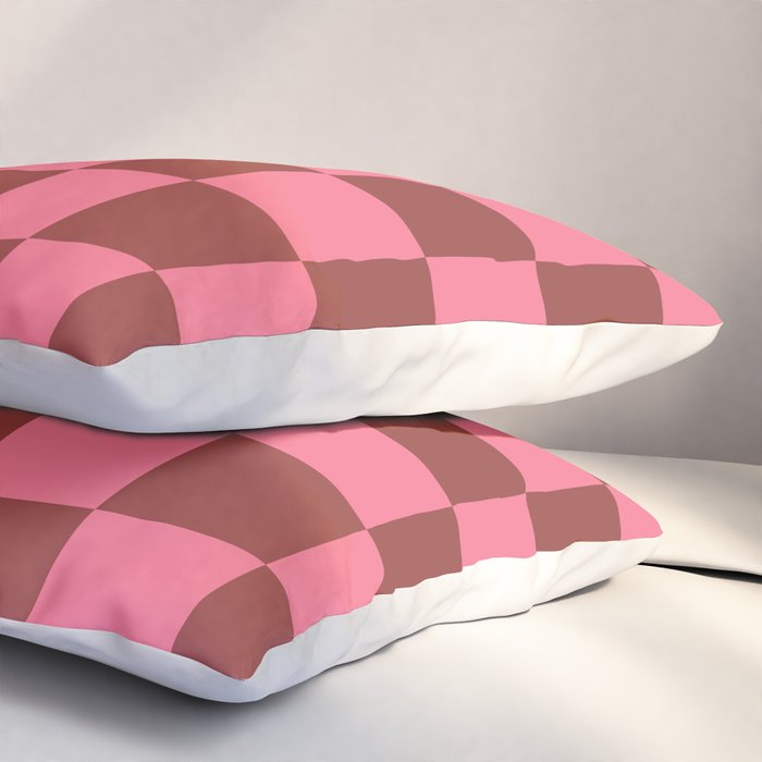 Rust x Retro Pink Mixed Checker Pillow Sham Gallery Image 3