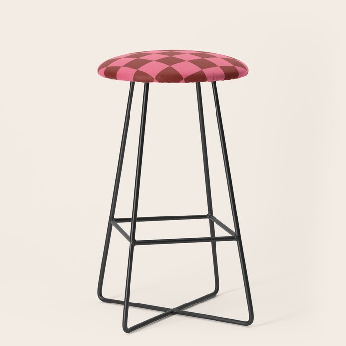 Rust x Retro Pink Mixed Checker Stool Gallery Image 1