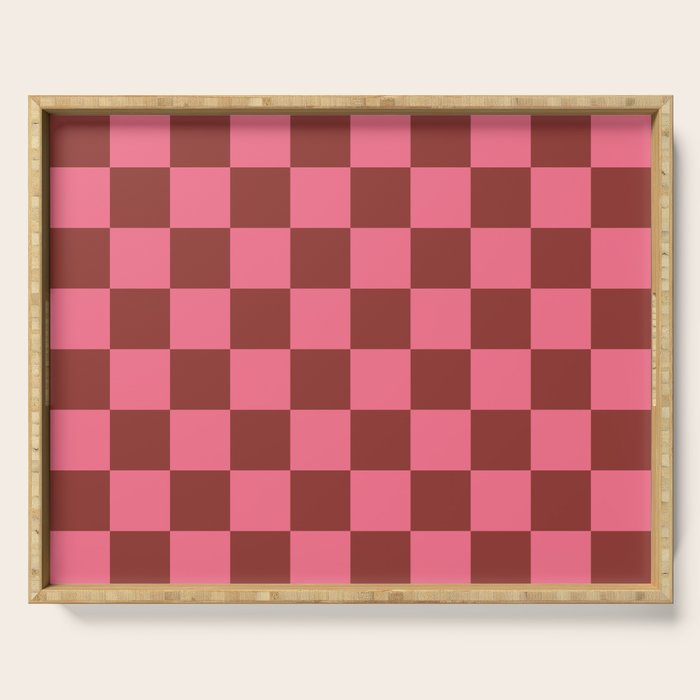 Rust x Retro Pink Mixed Checker Serving Tray Gallery Image 1