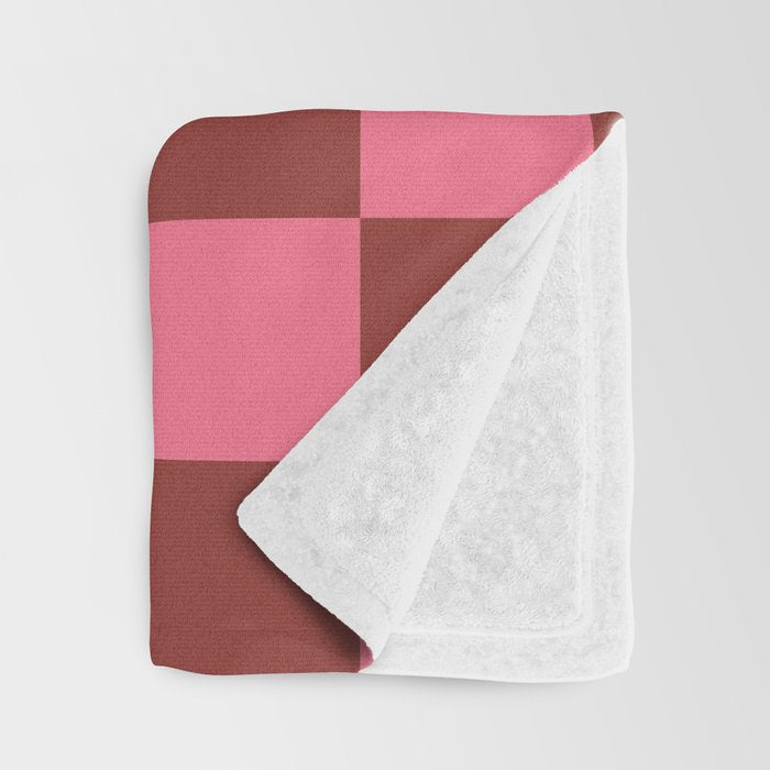 Rust x Retro Pink Mixed Checker Throw Blanket Gallery Image 3