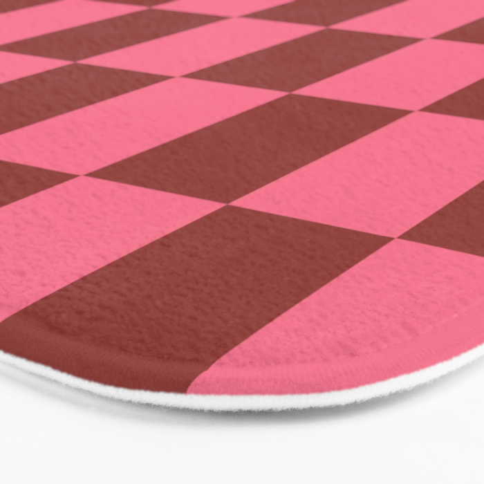 Rust x Retro Pink Mixed Checker Bath Mat Gallery Image 3