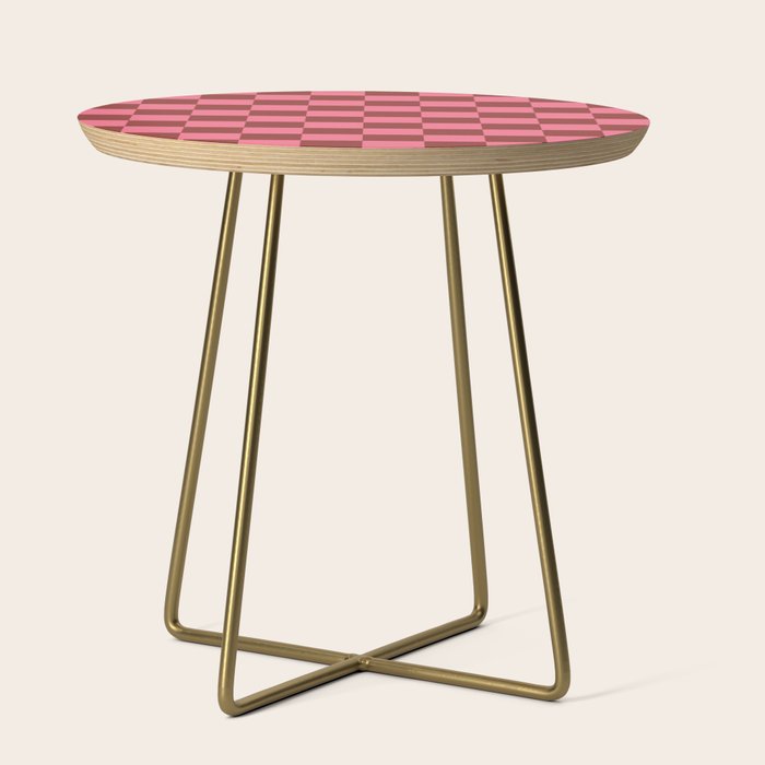 Rust x Retro Pink Mixed Checker Side Table Gallery Image 1