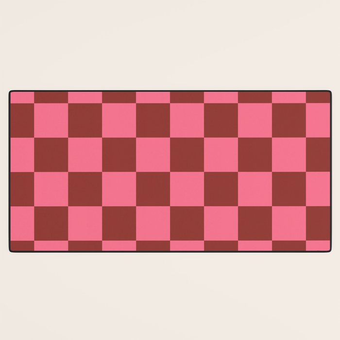 Rust x Retro Pink Mixed Checker Desk Mat Gallery Image 3