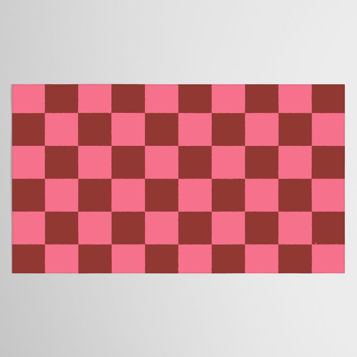 Rust x Retro Pink Mixed Checker Tablecloth Gallery Image 2