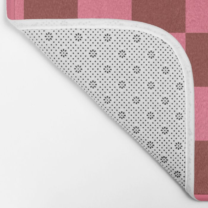 Rust x Retro Pink Mixed Checker Bath Mat Gallery Image 2