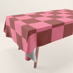Rust x Retro Pink Mixed Checker Tablecloth Gallery Image 1