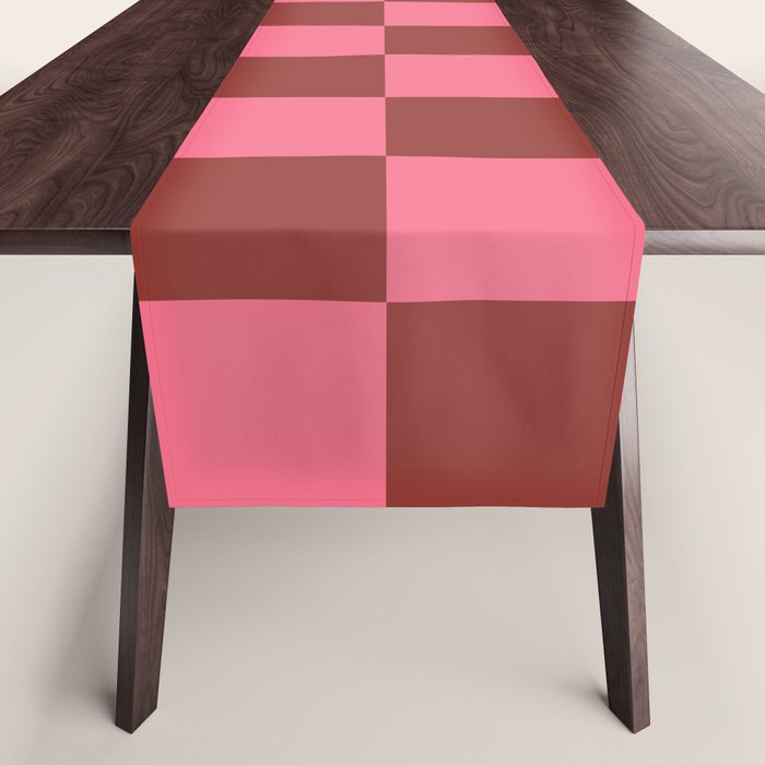 Rust x Retro Pink Mixed Checker Table Runner Gallery Image 1