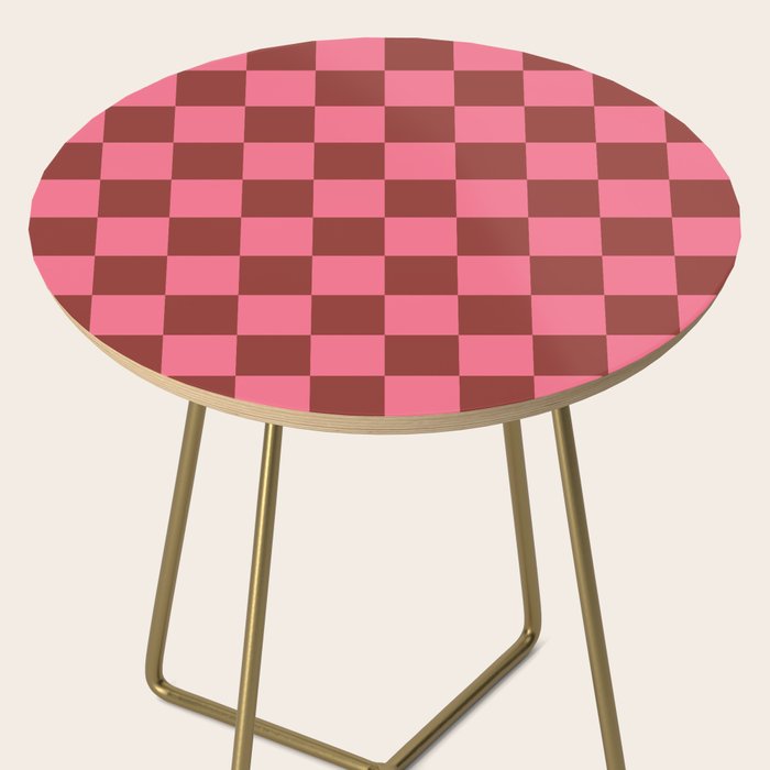 Rust x Retro Pink Mixed Checker Side Table Gallery Image 2