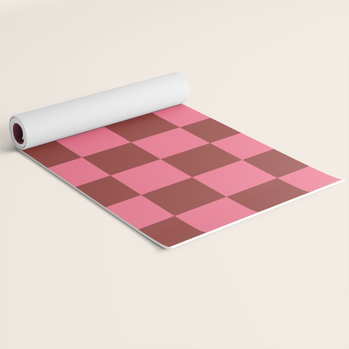 Rust x Retro Pink Mixed Checker Yoga Mat Gallery Image 2