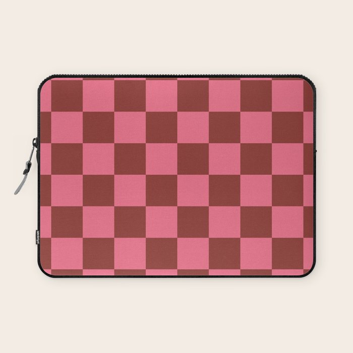 Rust x Retro Pink Mixed Checker Laptop Sleeve Gallery Image 1