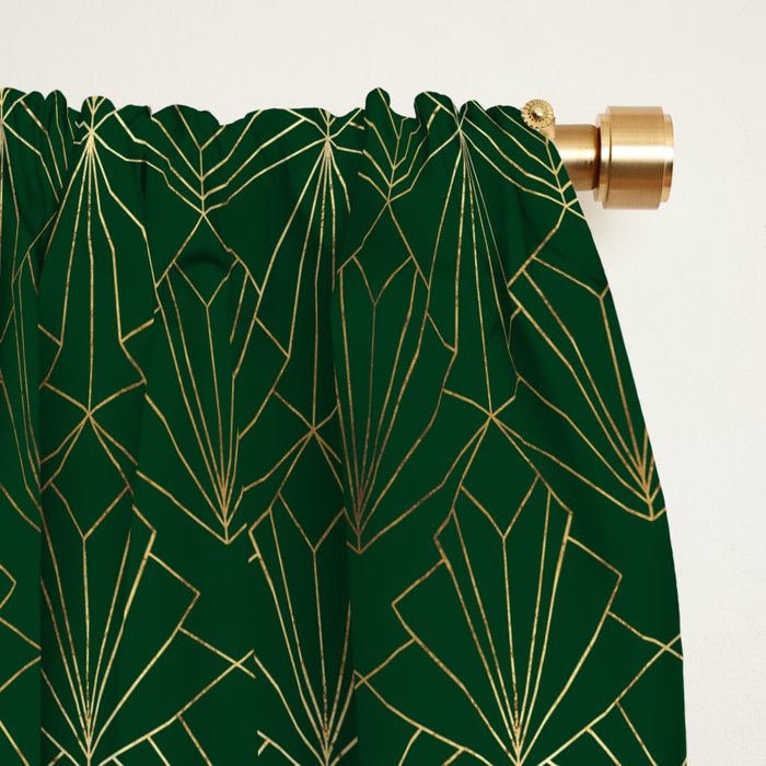 Art Deco in Emerald Green Window Curtain Gallery Image 2