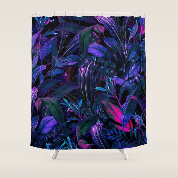 Future Garden Tropical Night Shower Curtain Gallery Image 1