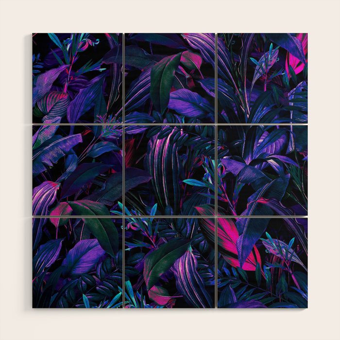 Future Garden Tropical Night Wood Wall Art Gallery Image 1