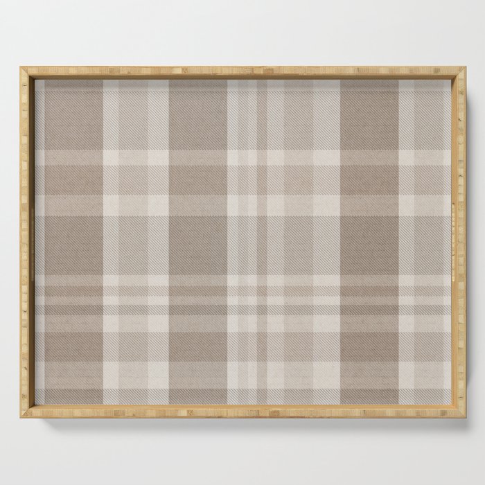Checkered, Plaid Prints, Warm Brown Serving Tray Gallery Image 1