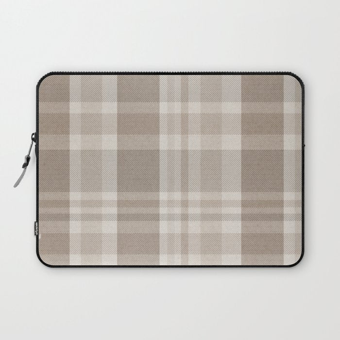 Checkered, Plaid Prints, Warm Brown Laptop Sleeve Gallery Image 1