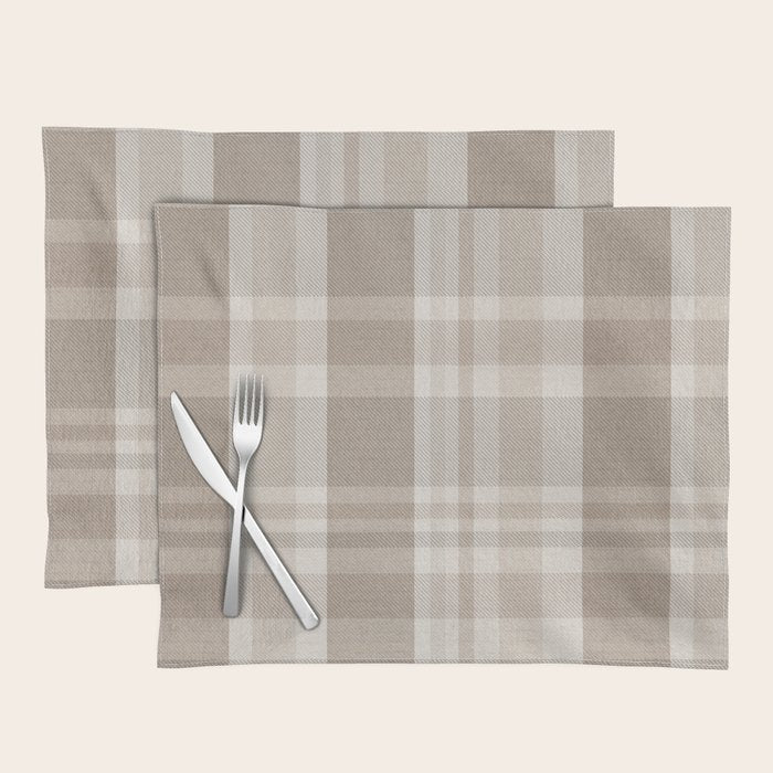 Checkered, Plaid Prints, Warm Brown Placemat Gallery Image 1