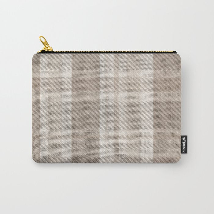 Checkered, Plaid Prints, Warm Brown Carry All Pouch Gallery Image 1