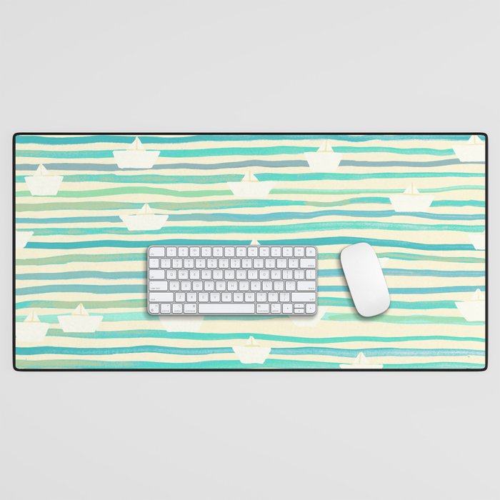 Whimsical Paper Boats Desk Mat Gallery Image 1