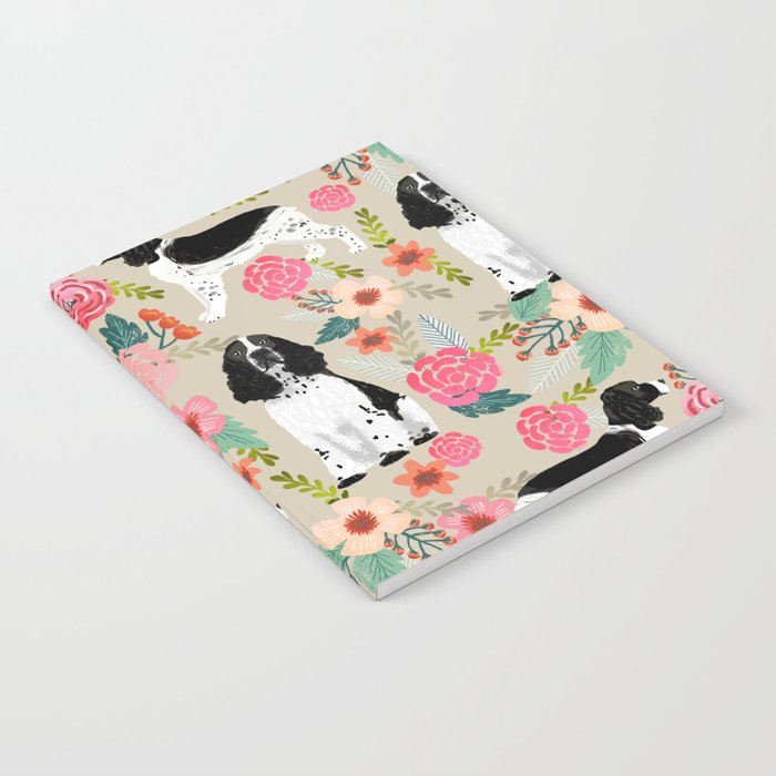 English Springer Spaniel dog breed florals dog gifts for dog lovers dog breeds Notebook Gallery Image 1