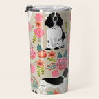English Springer Spaniel dog breed florals dog gifts for dog lovers dog breeds Travel Mug Gallery Image 3