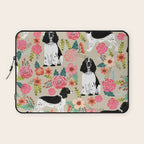 English Springer Spaniel dog breed florals dog gifts for dog lovers dog breeds Laptop Sleeve Gallery Image 1