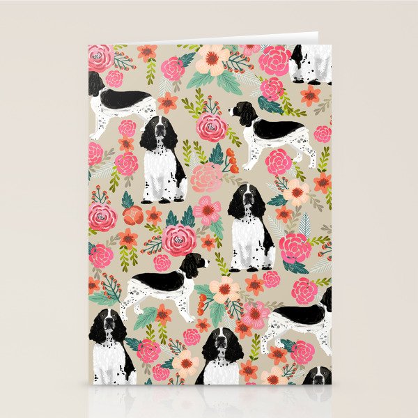 English Springer Spaniel dog breed florals dog gifts for dog lovers dog breeds Stationery Card Gallery Image 2
