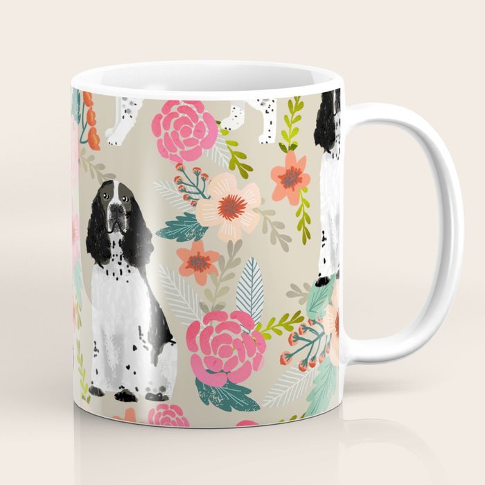 English Springer Spaniel dog breed florals dog gifts for dog lovers dog breeds Coffee Mug Gallery Image 1