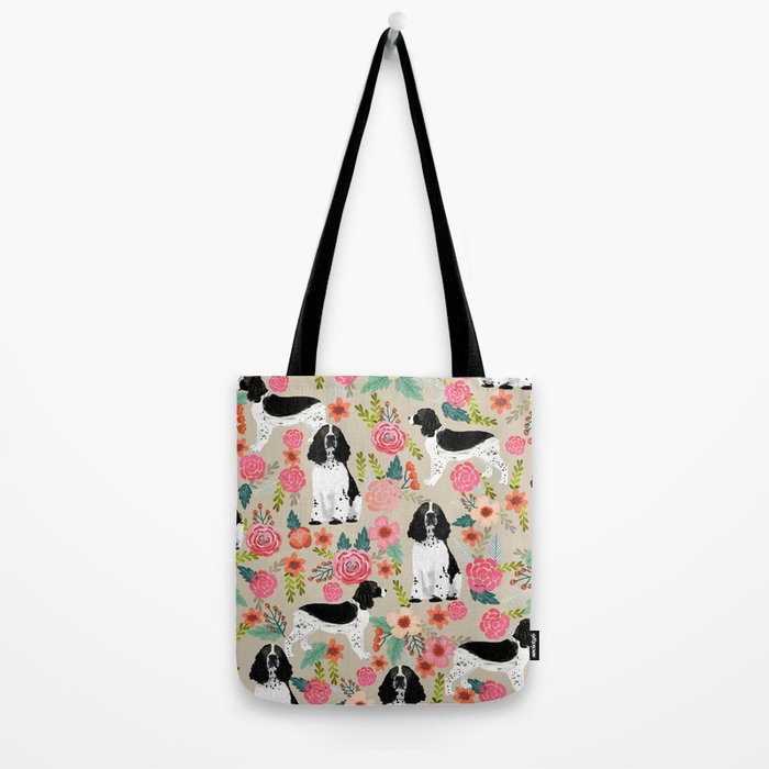 English Springer Spaniel dog breed florals dog gifts for dog lovers dog breeds Tote Bag Gallery Image 2