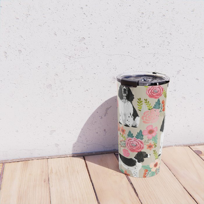 English Springer Spaniel dog breed florals dog gifts for dog lovers dog breeds Travel Mug Gallery Image 4