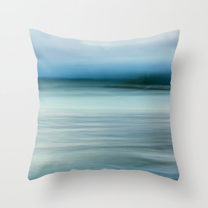 storm on the horizon - abstract ocean landscape photograph Throw Pillow Gallery Image 1